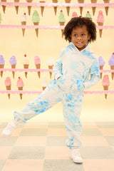 Mini Kian Jogger Sweatpants in Blue Aquarelle Fleur