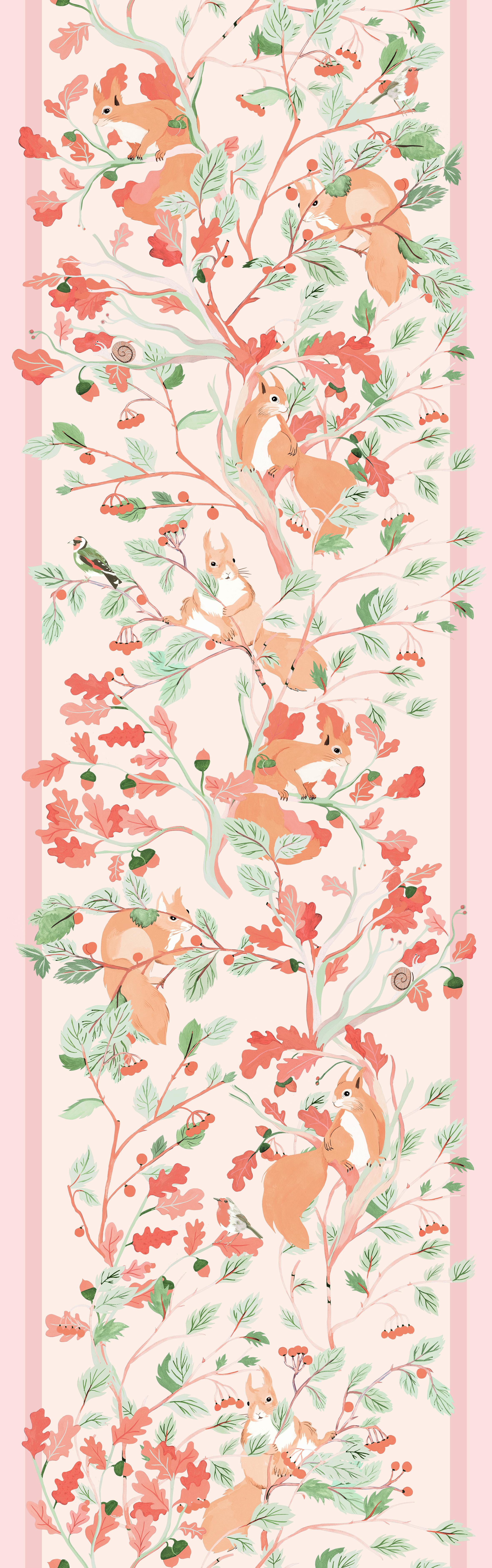 Papier peint CASSE-NOISETTE coloris Rose