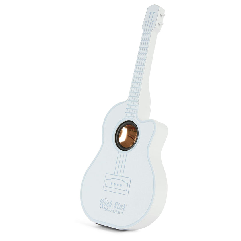 Rock Star Karaoke-Guitar Speaker & Microphone Combo - White