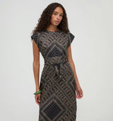 The Dris Dress - Carnaby Scarf Black