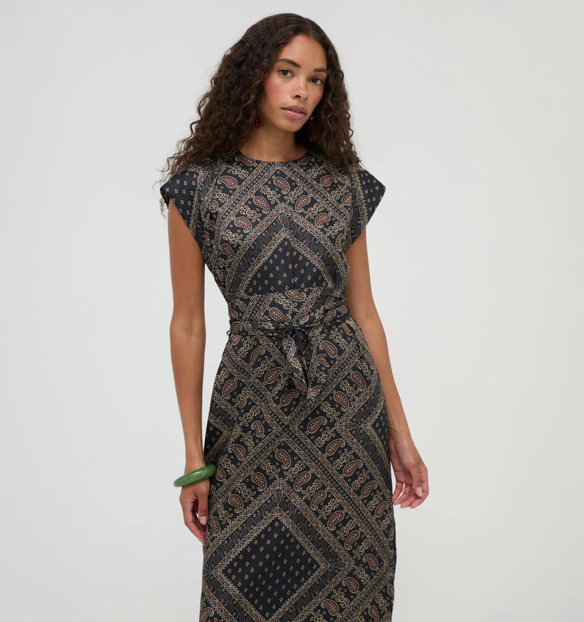 The Dris Dress - Carnaby Scarf Black
