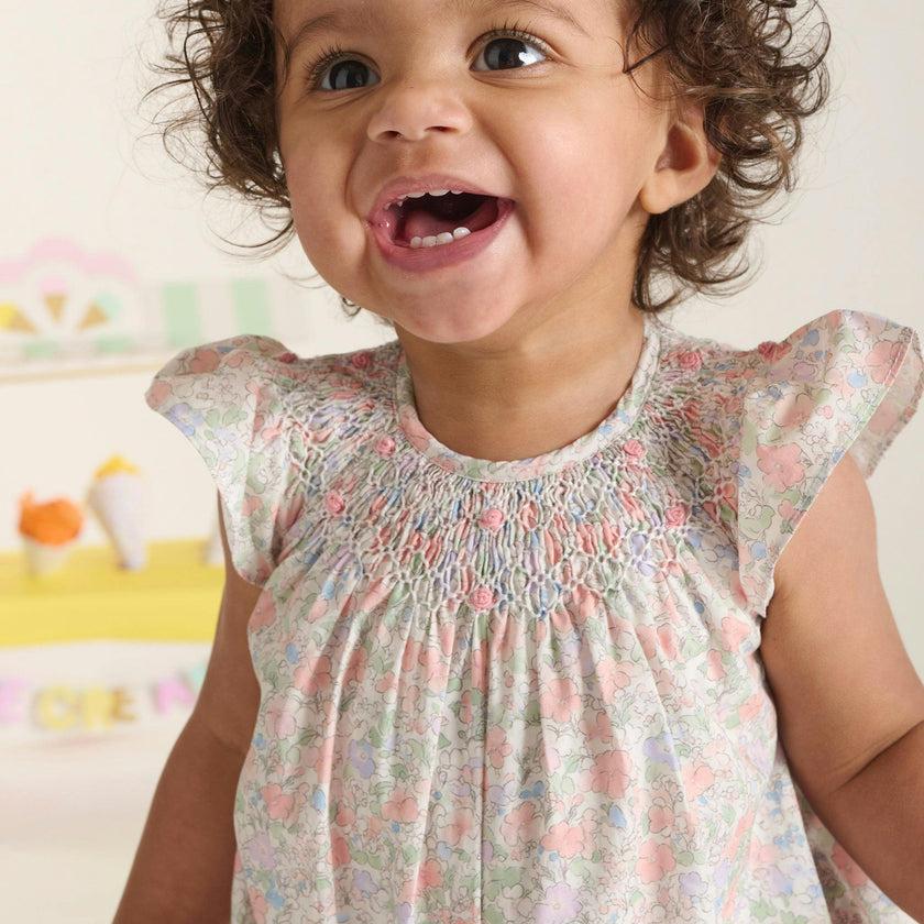 Hand-Smocked Baby Bubble - Delphine