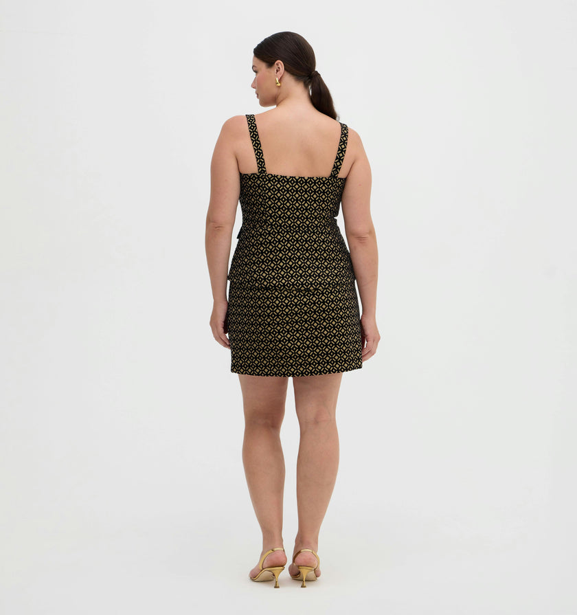 The Jessa Top - Byzantine Brocade, Black/Gold