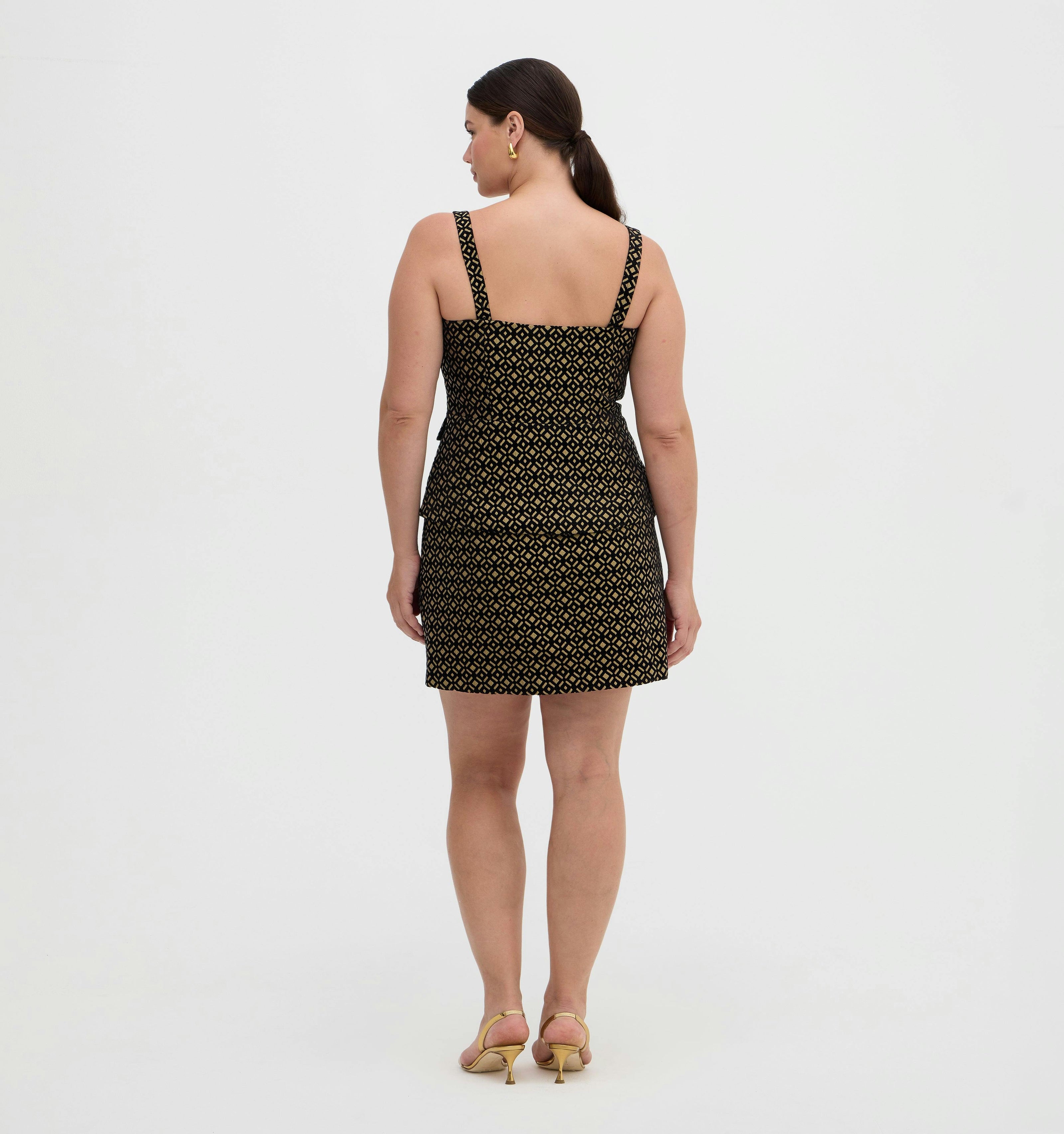 The Jessa Top - Byzantine Brocade, Black/Gold
