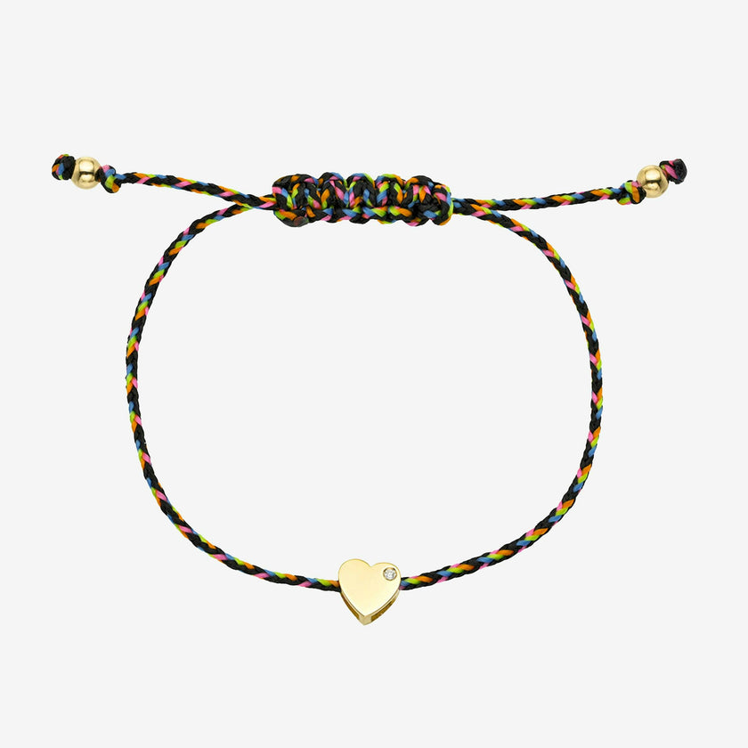 14k Gold Paracord Heart Fortune Bracelet