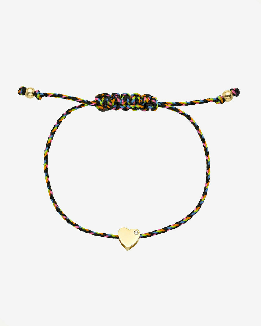 14k Gold Paracord Heart Fortune Bracelet