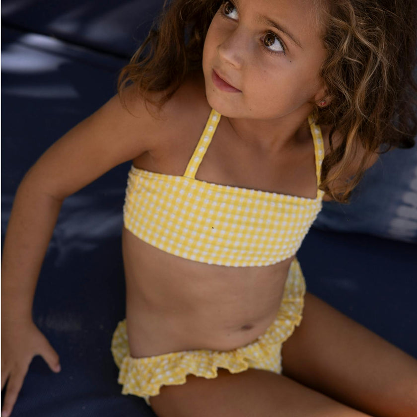 girls soleil gingham halter bikini