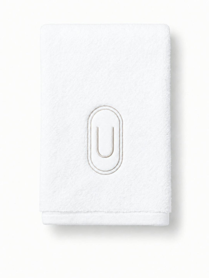 DH Oval Monogram Embroidered Fingertip Towel