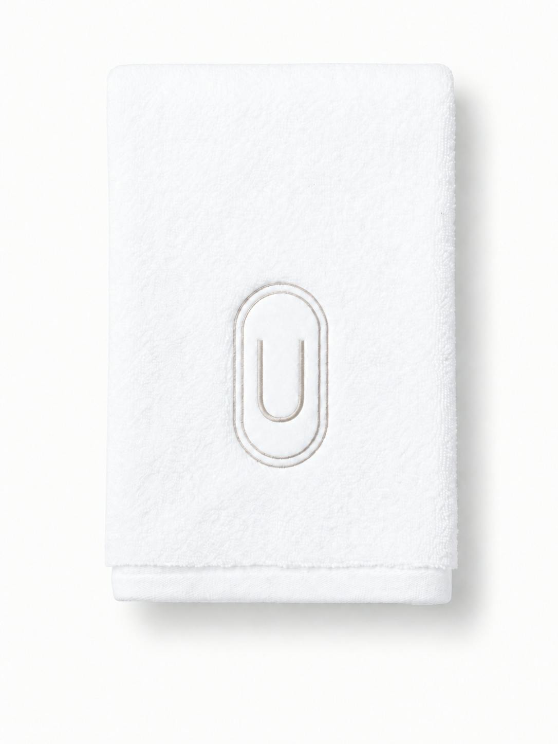 DH Oval Monogram Embroidered Fingertip Towel