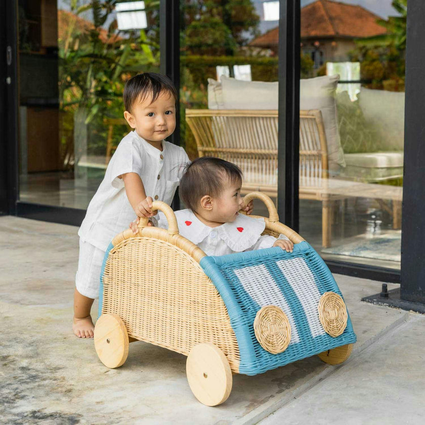 Handcrafted - Archie Storage Wagon - Rattan Wicker