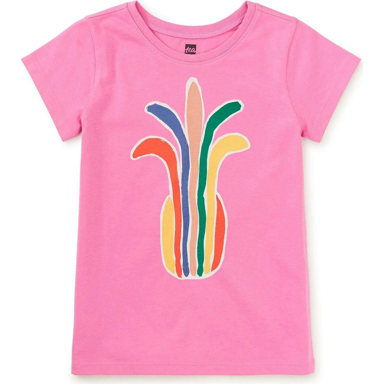Rainbow Pineapple Graphic Tee, Pink