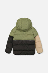 Color-Block Winter Jacket Olive Green