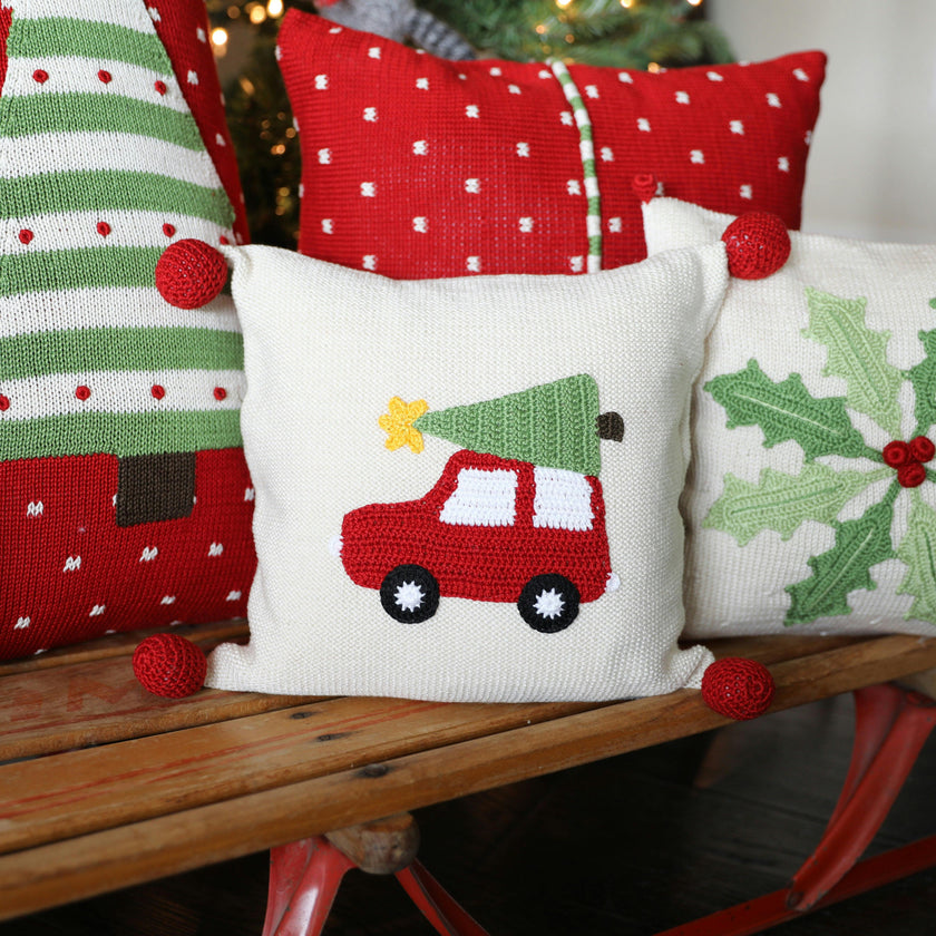 Car with Christmas Tree Pillow
