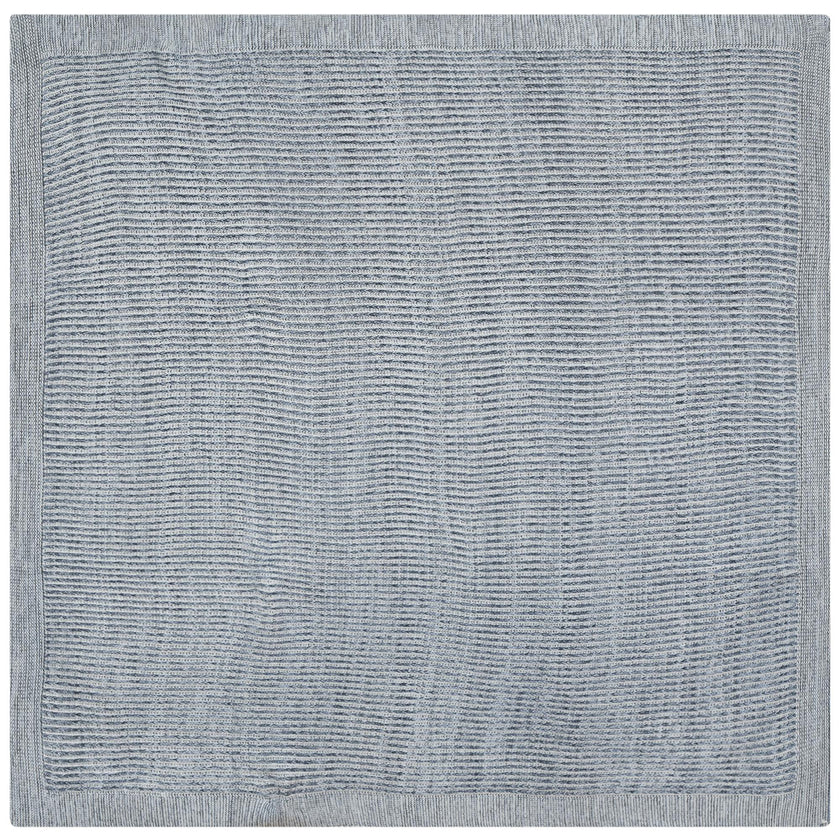 Knit Stitch Garter-Edge Cotton-Blend Blanket