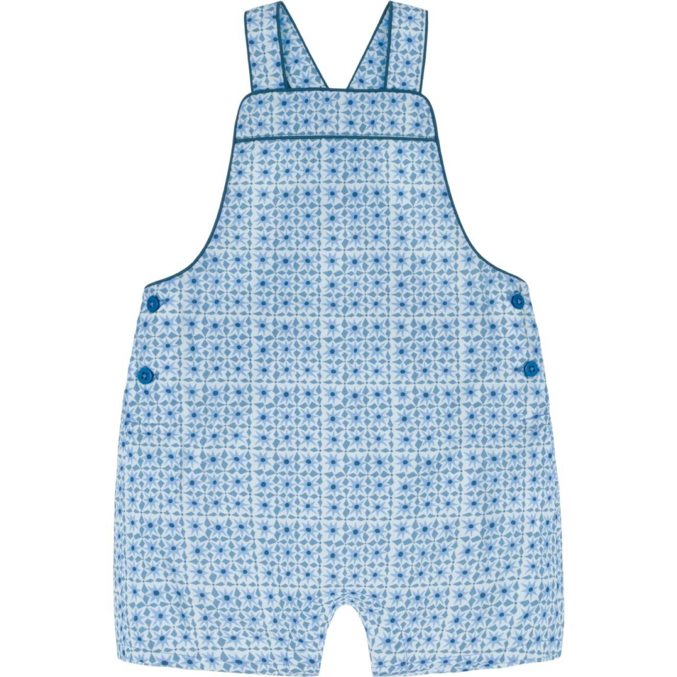 baby azul tile short overall