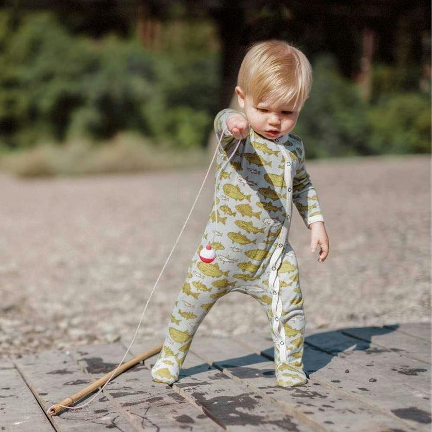 Peaches Organic Cotton Snap Footed Romper