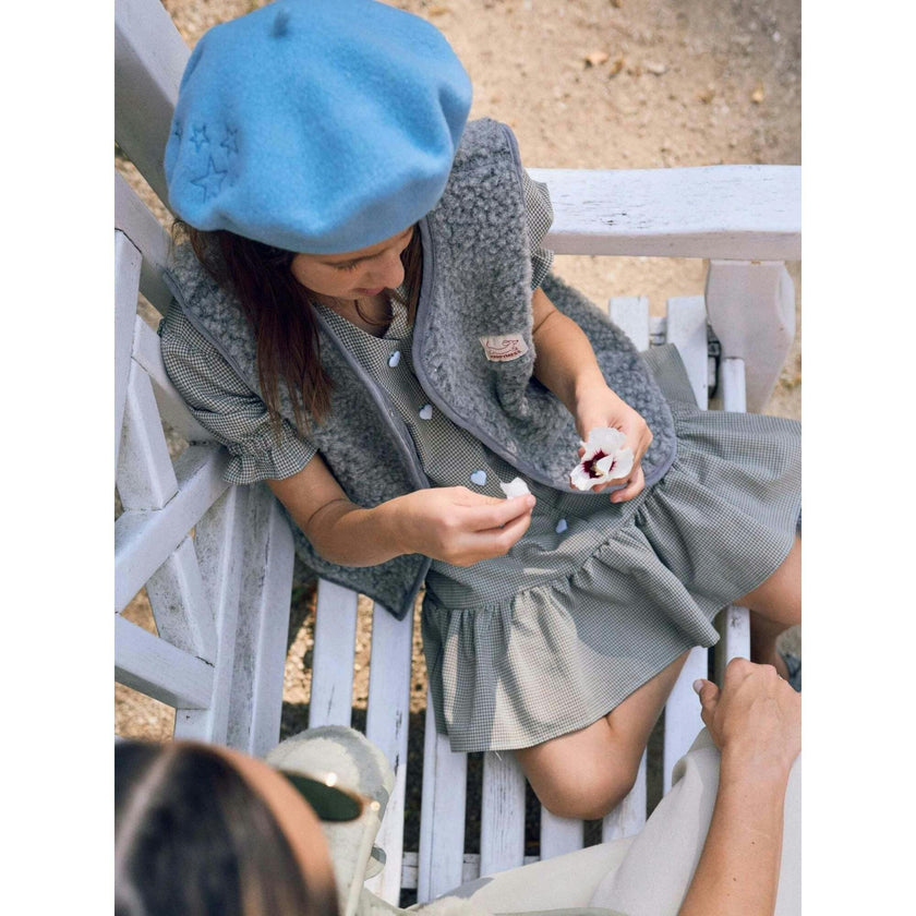 children's merino wool vest - stone grey
