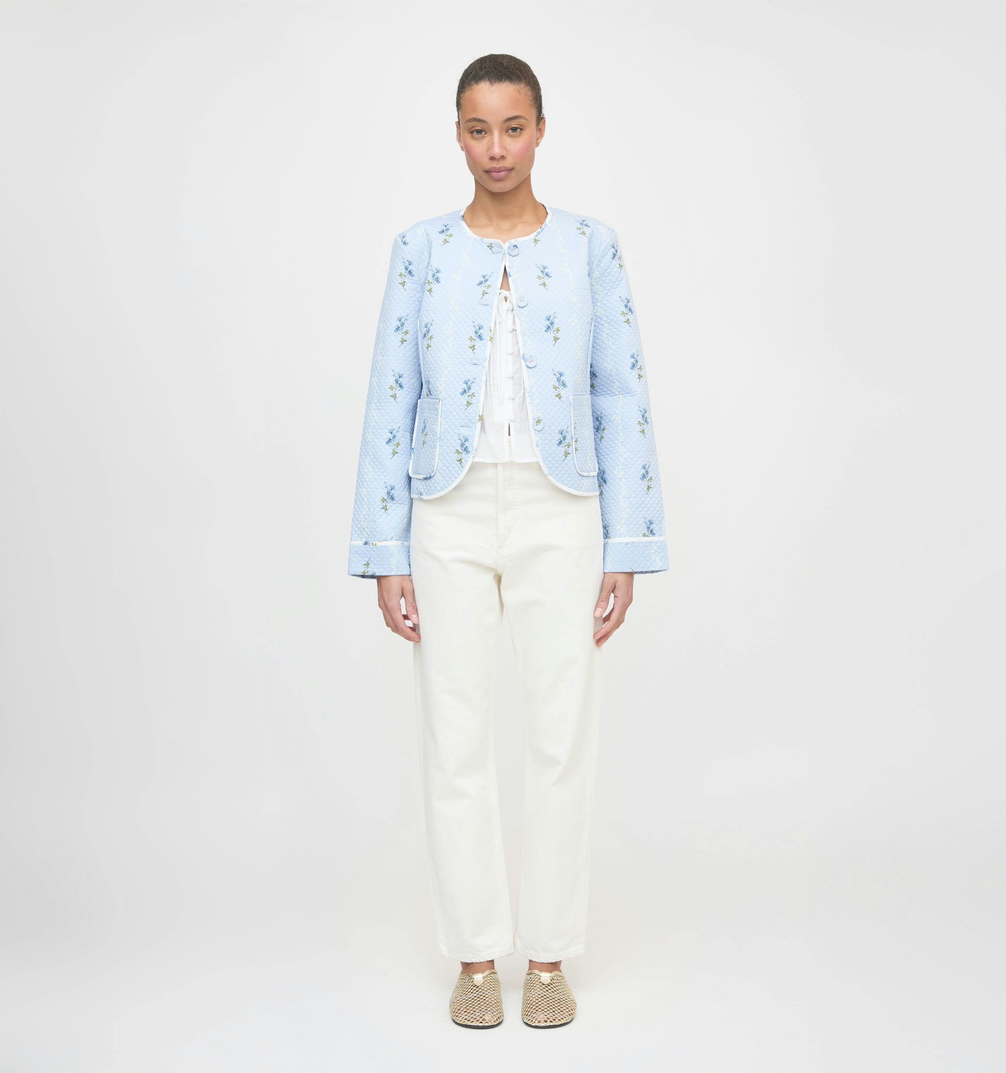 The Cropped Rowan Jacket - Bluebell Waltz