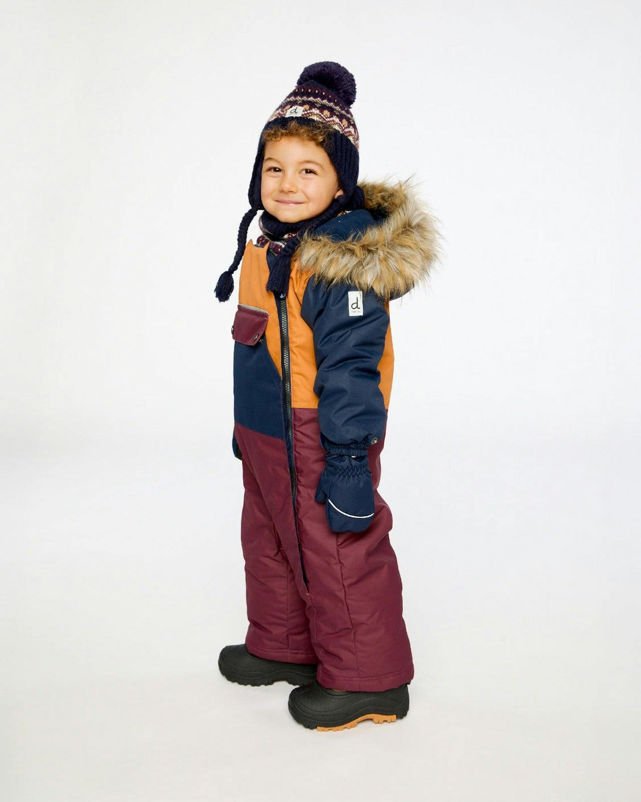 Baby One Piece Snowsuit Adapted For Car Seats Burgundy