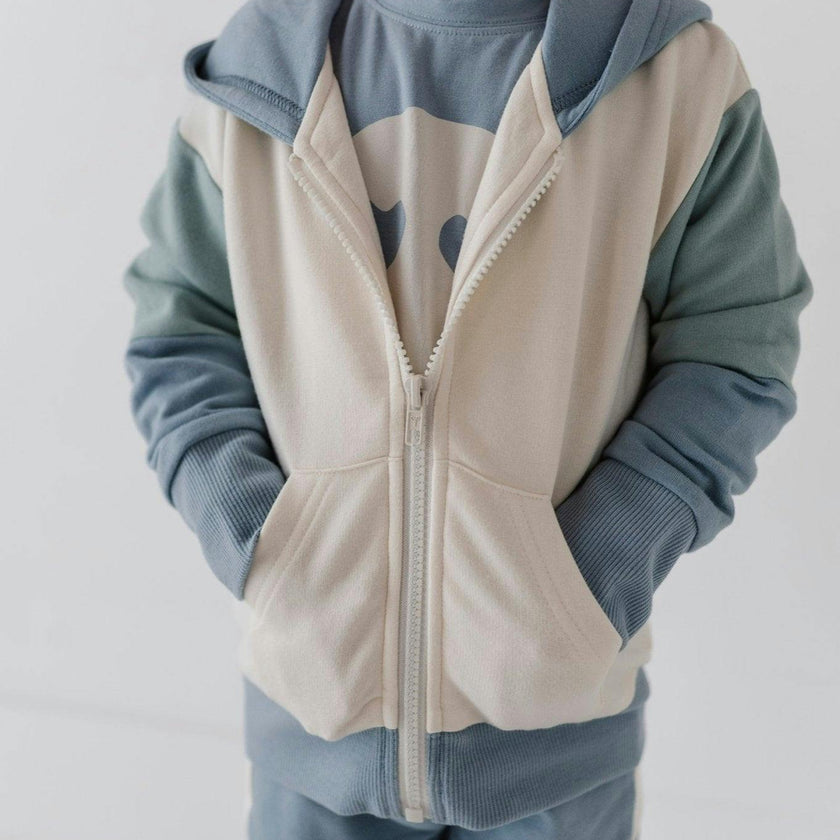 Boys Long Sleeve Track Set in Dusty Blue