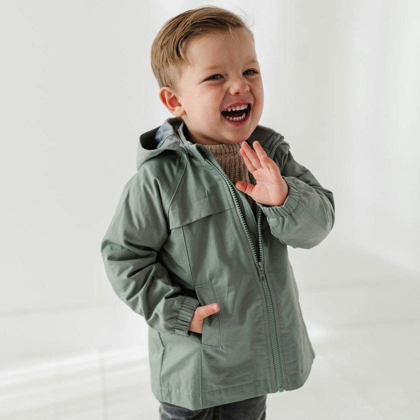 Boys Cotton Jacket in Slate