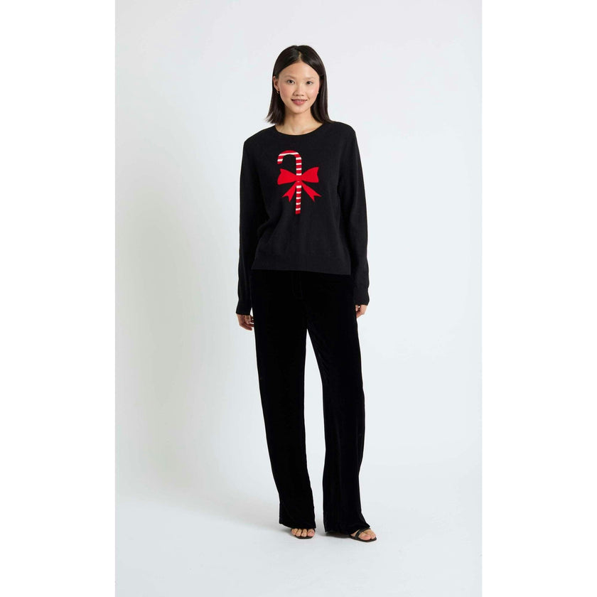 Wool-Cashmere Candy Cane Sweater