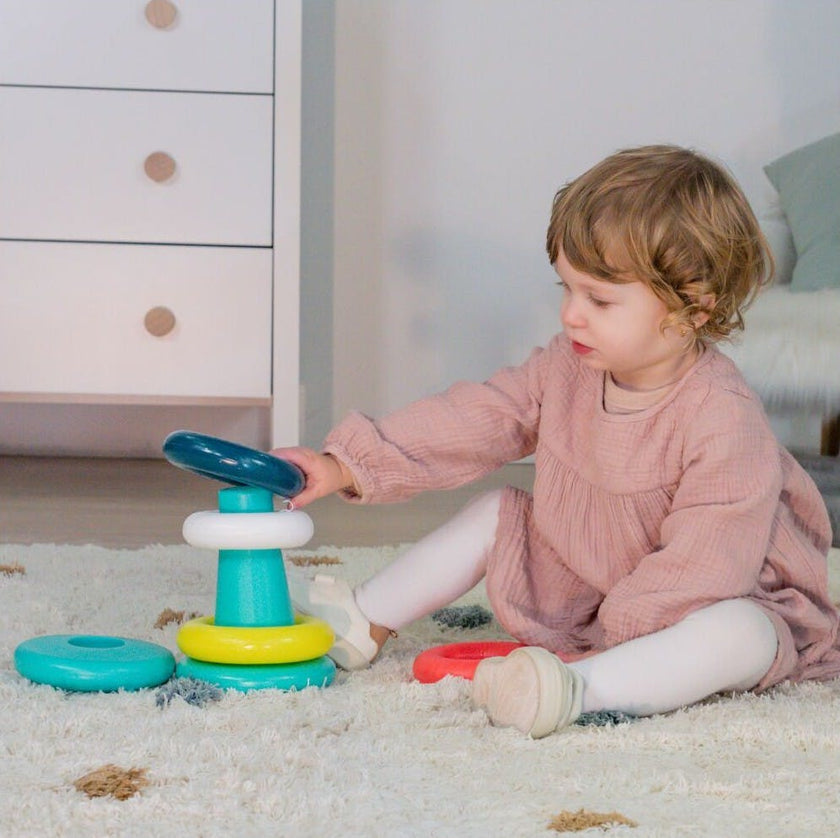 Feel to Learn: Tower stacking and rolling rings