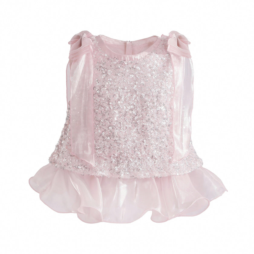 Pink Althea Glitter Ruffle Skirt Set