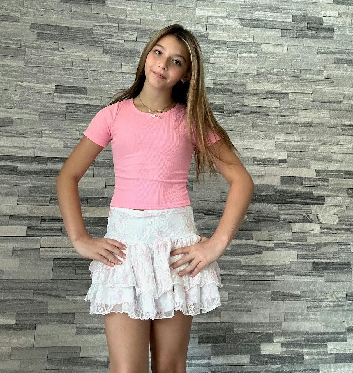 Girls Melanie Lace Skirt
