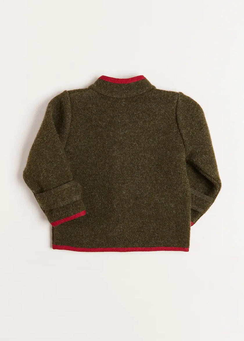 Austrian Single Breasted Contrast Trim Jacket in Green (18mths-10yrs)