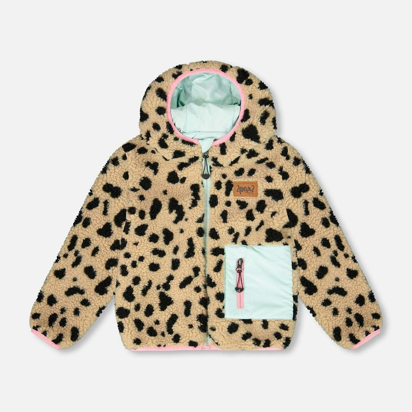 Reversible Mid-Season Sherpa Jacket Leopard