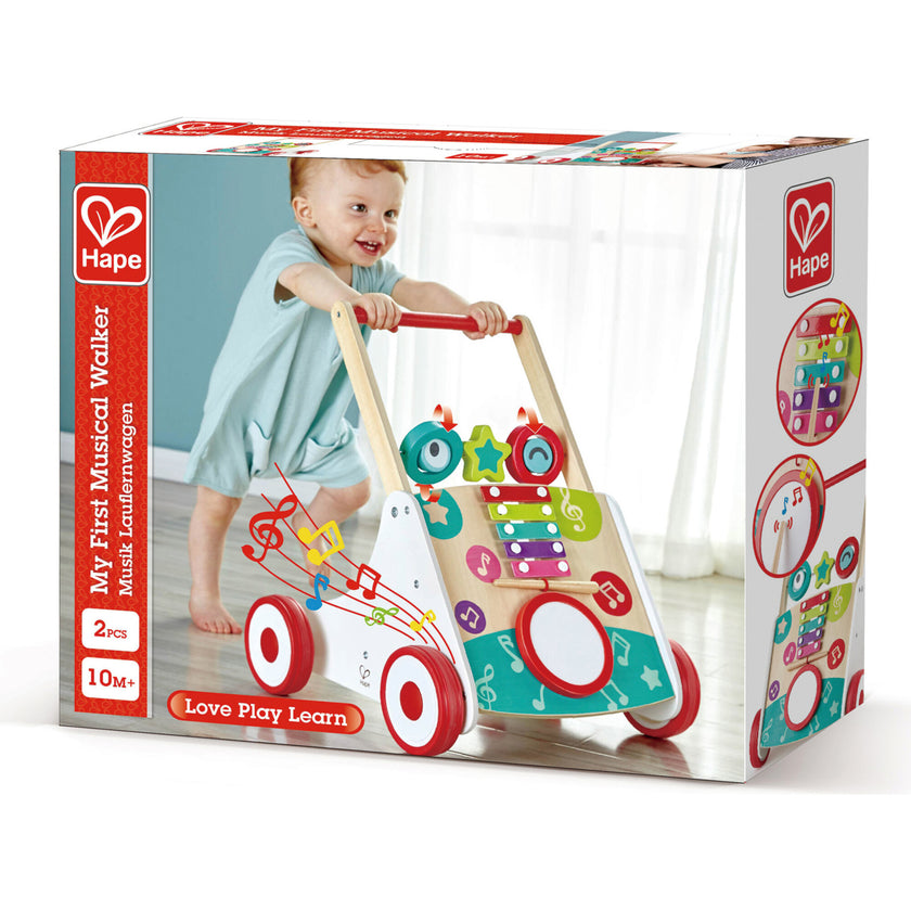 My First Musical Walker Wooden Push & Pull Learning Toy