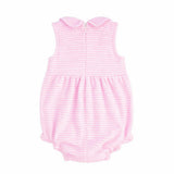 Stripe Terry Romper W/Flowers