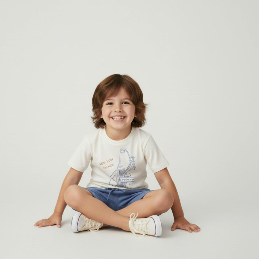 Organic Graphic Tee & Shorts Set - New York