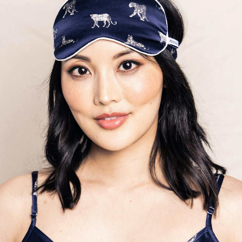 Adult's Silk Sleep Mask in Panthère de Nuit