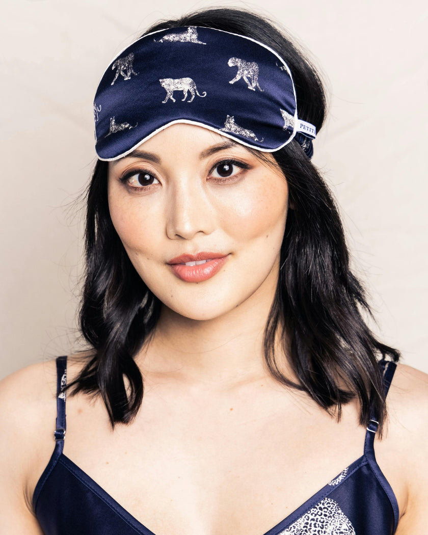 Adult's Silk Sleep Mask in Panthère de Nuit