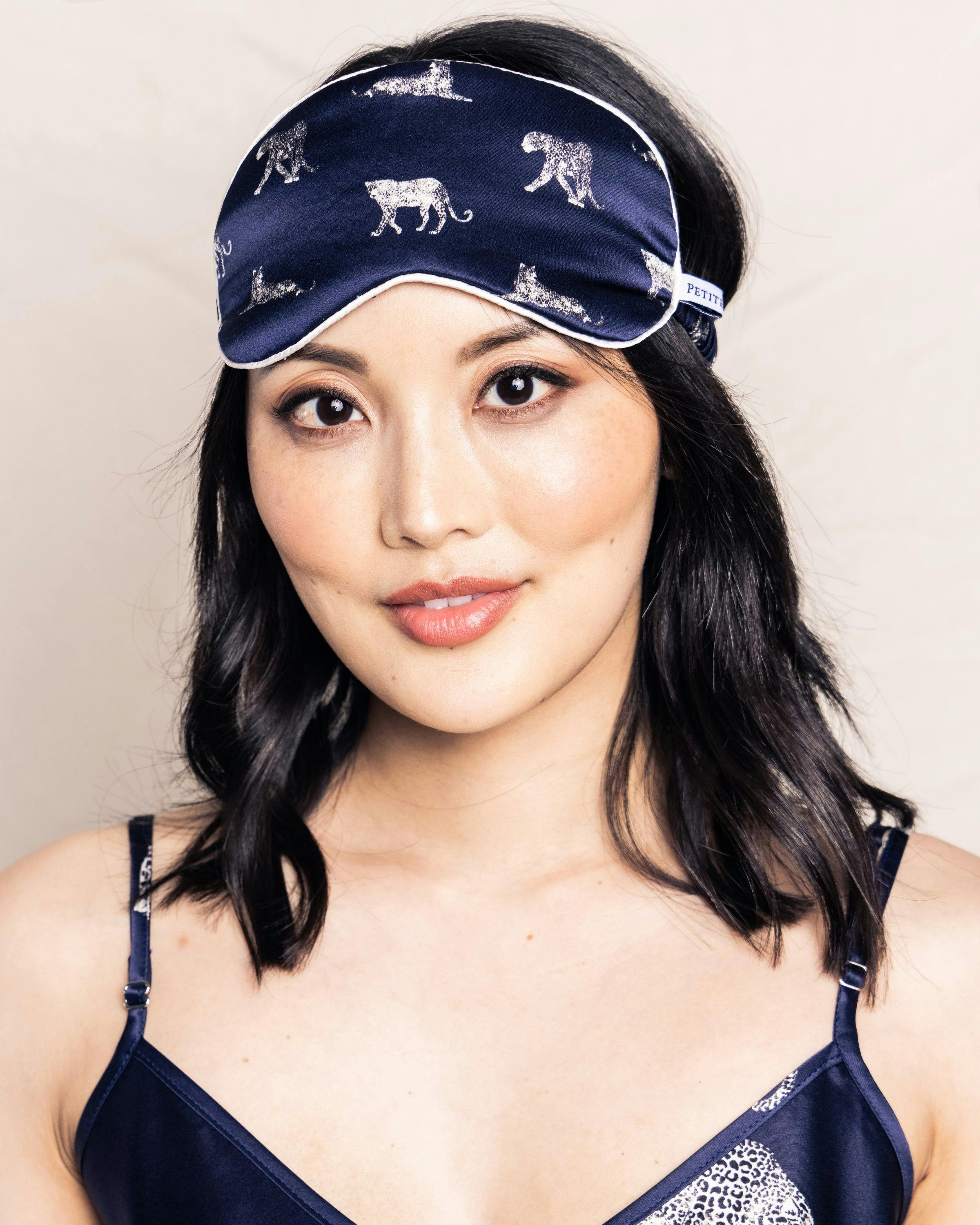 Adult's Silk Sleep Mask in Panthère de Nuit