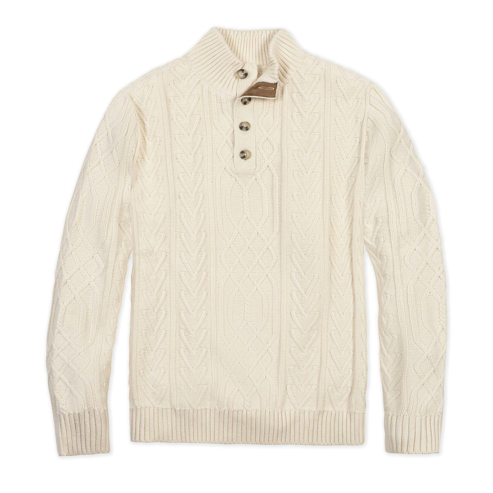Organic Mock Neck Cable Sweater