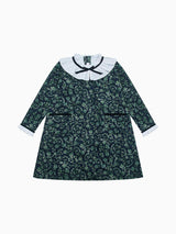 Navy & Green Floral Odisea Girl A-Line Dress