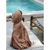 children's linen waffle poncho - cinnamon