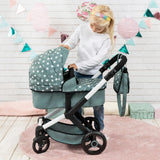 Bayer Design Dolls: Pram Xeo - Stars Green & White