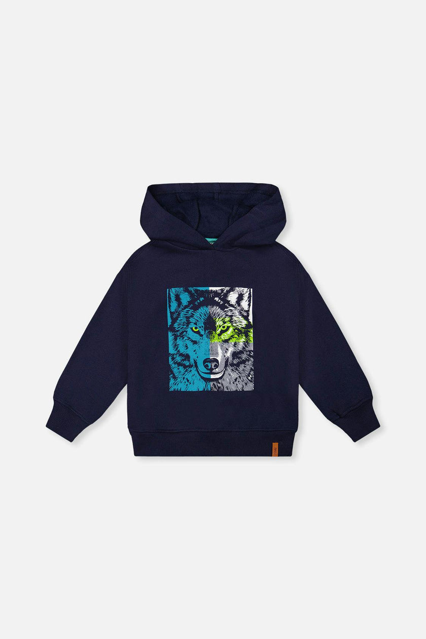 Fleece Hooded Sweatshirt Dark Blue