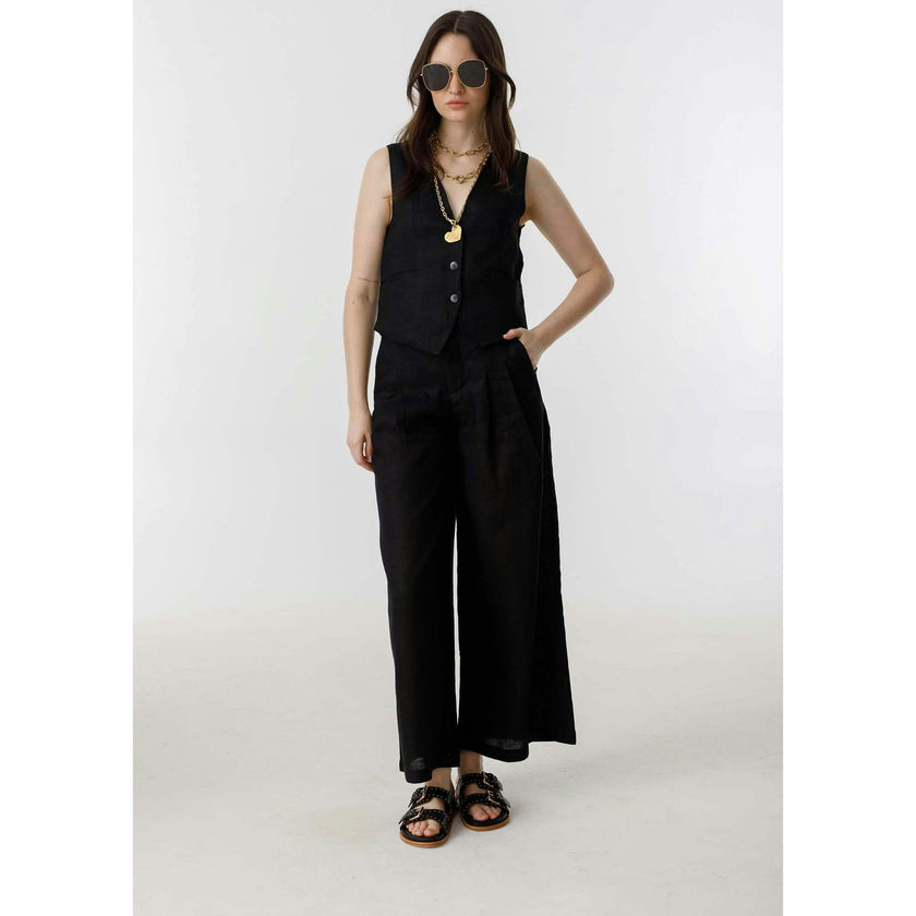 Culotte Linen Pants - Natural