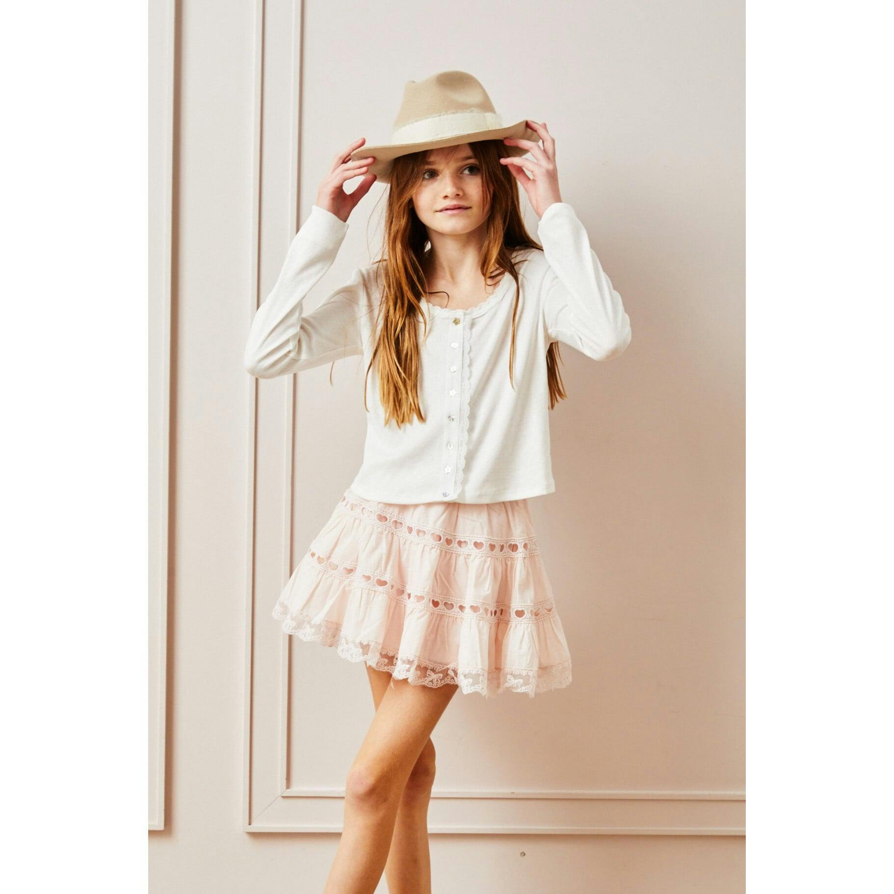 Sofia Heart Bow Lace Mini - Pale Pink