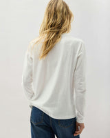 Womens Vintage Jersey Long Sleeve Tee - Recycled Cotton Jersey - White