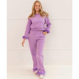 Women's Lavender Feather Athletic Set