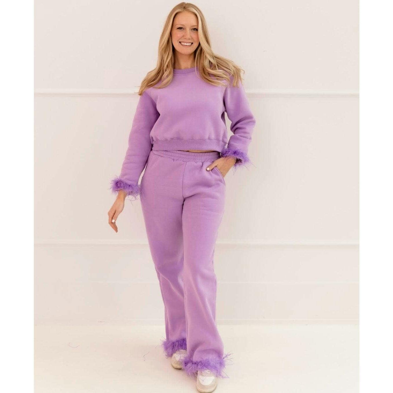 Women's Lavender Feather Athletic Set