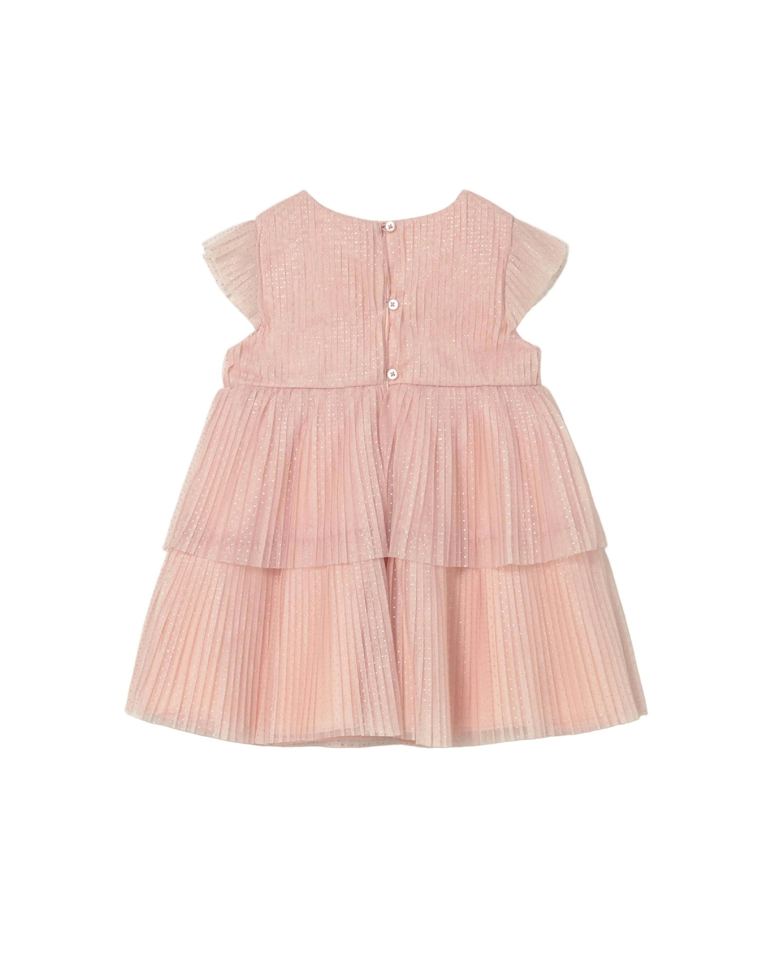 Pink Baby Dress With Glitter Bow