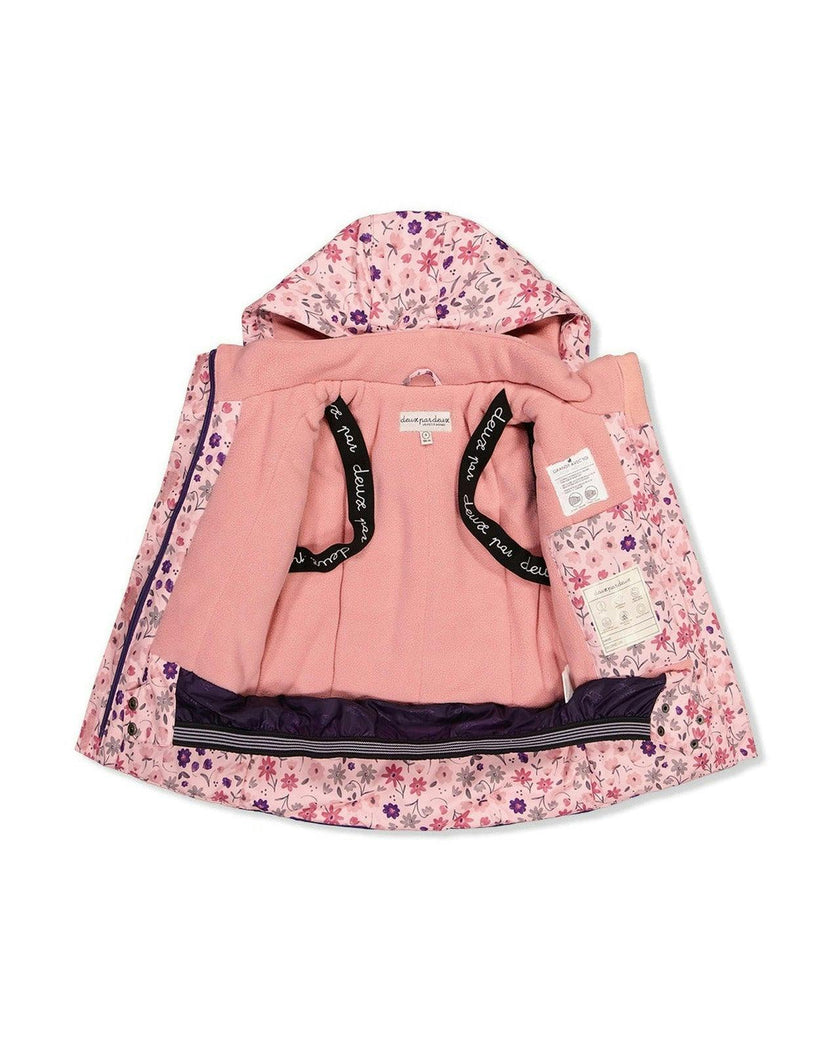 Two Piece Play Snowsuit Pink Mini Flower Print
