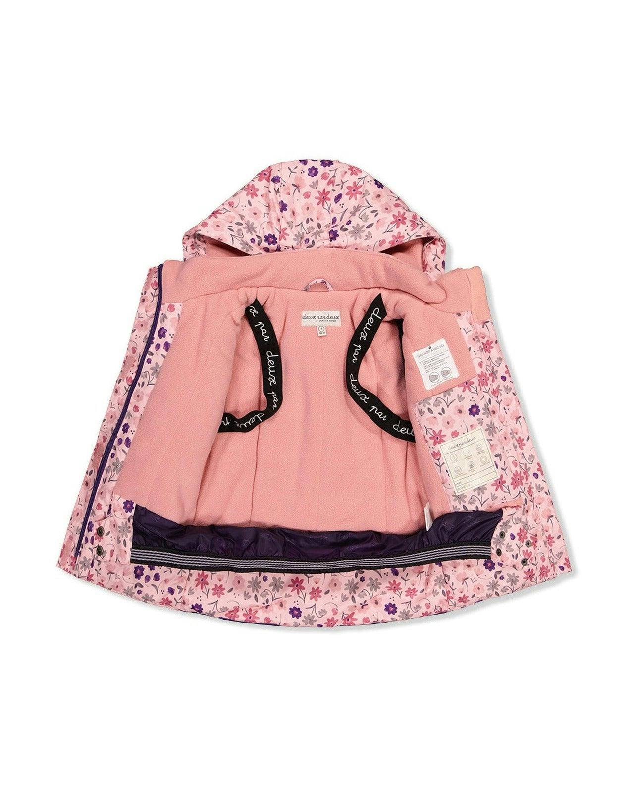 Two Piece Play Snowsuit Pink Mini Flower Print